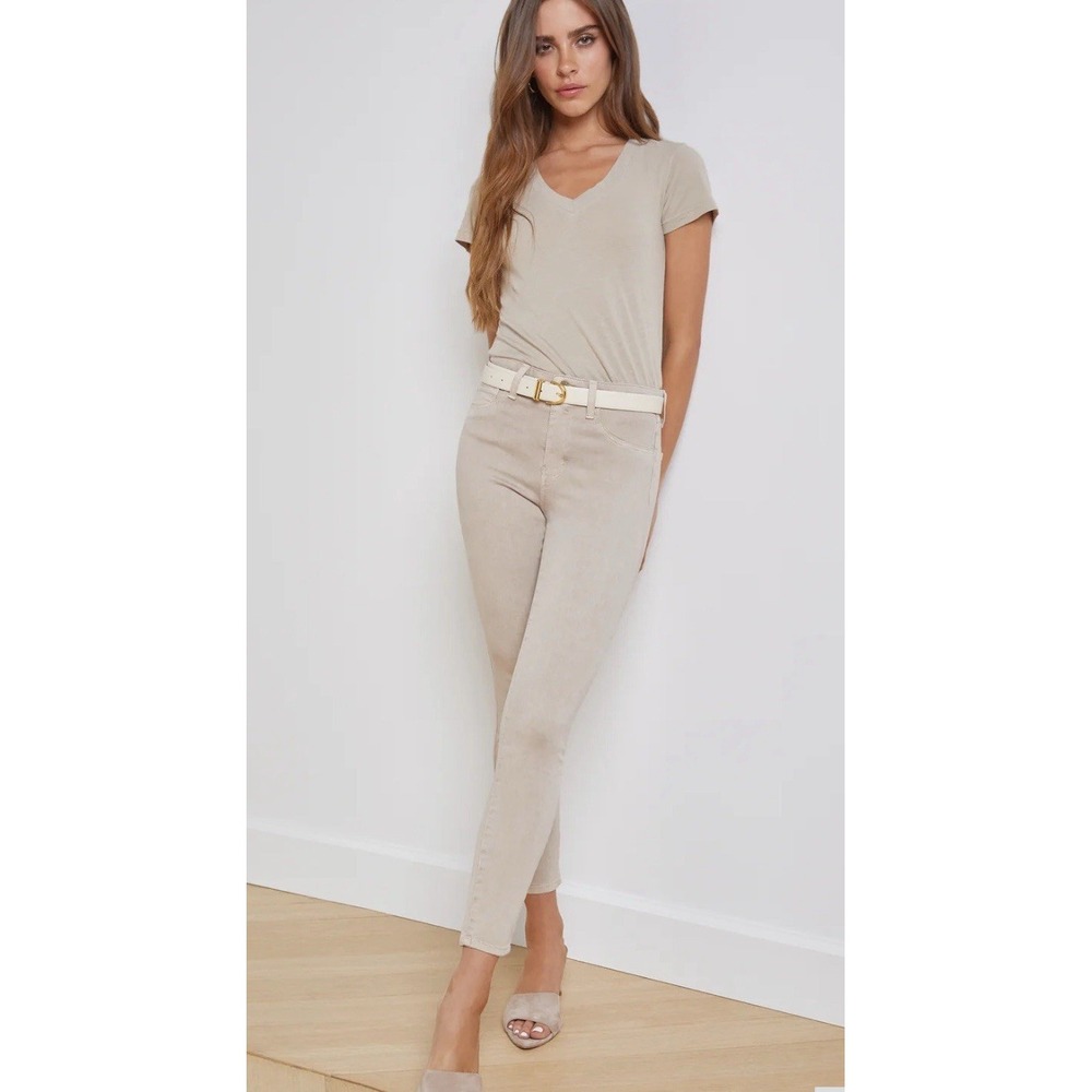 L'AGENCE Jeans Women's 25 Biscuit Skinny High Rise Crop Stretch Margot USA NEW
